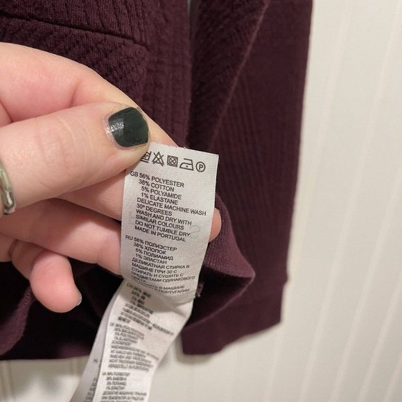 Reiss Purple Quilted Pullover Size Medium - Picture 5 of 6